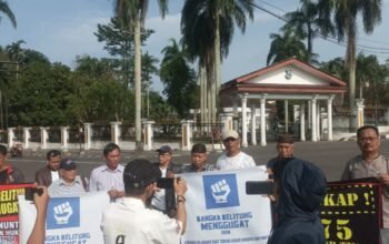 Aksi Unjuk Rasa Massa terkait kasus dugaan kerugian Negara/Korupsi 300 T di Bangka Belitung