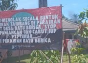 Desa Beriga sudah pasang spanduk zona tangkap nelayan dan aksi penolakan kepada pihak PT. Timah